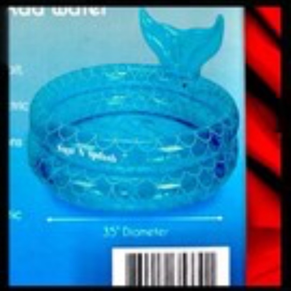 Sun N Splash Small Inflatable Blue 35” Diameter Outdoor Pool- Mermaid Tail - Picture 6 of 7